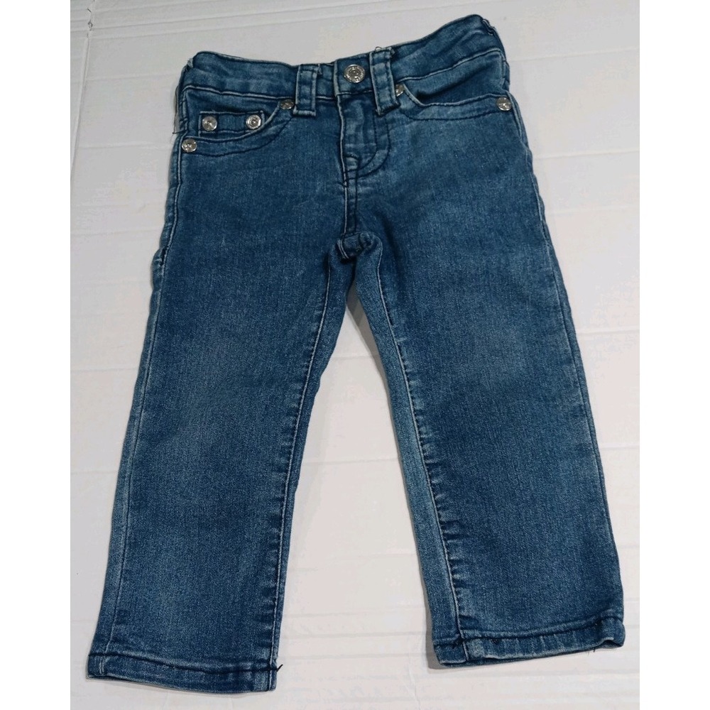 True Religion Geno Jeans Toddler Boys 2T Relaxed Slim Blue Denim Horseshoe